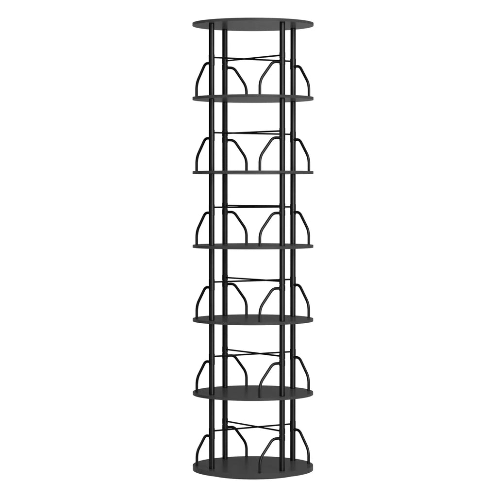 Rotating 360° Bookshelf Tower, Stackable Spinning Bookcase