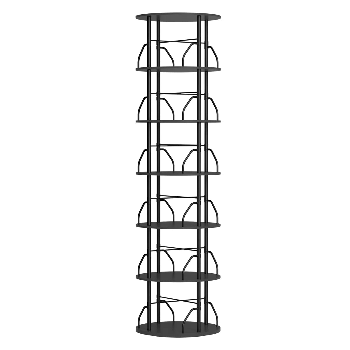 Rotating 360° Bookshelf Tower, Stackable Spinning Bookcase