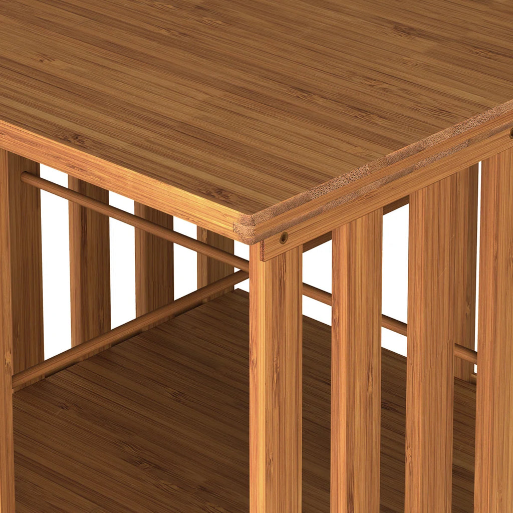 Bamboo Bookshelf 360° Spinning 7 Tier Tall Narrow Display Tower Shelf, Walnut