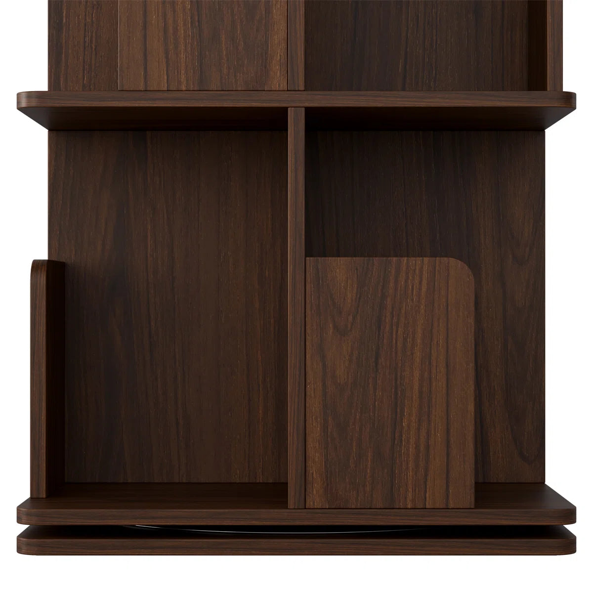 Rotating Bookshelf, 4 Tier Small Bookcase Corner Shelves Display Storage Tower Space-saving Revolving For Small Space Walnut
